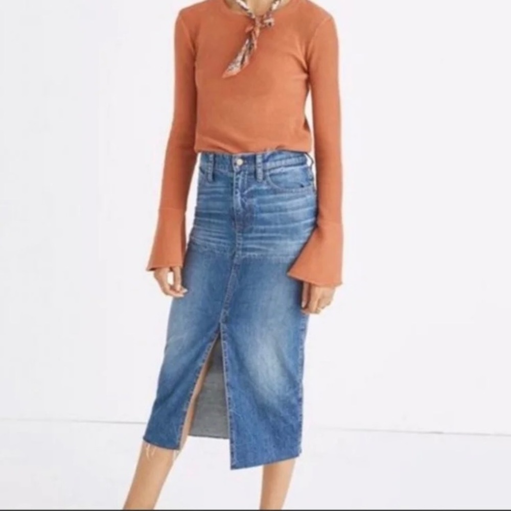 NWT Madewell denim midi skirt size 25